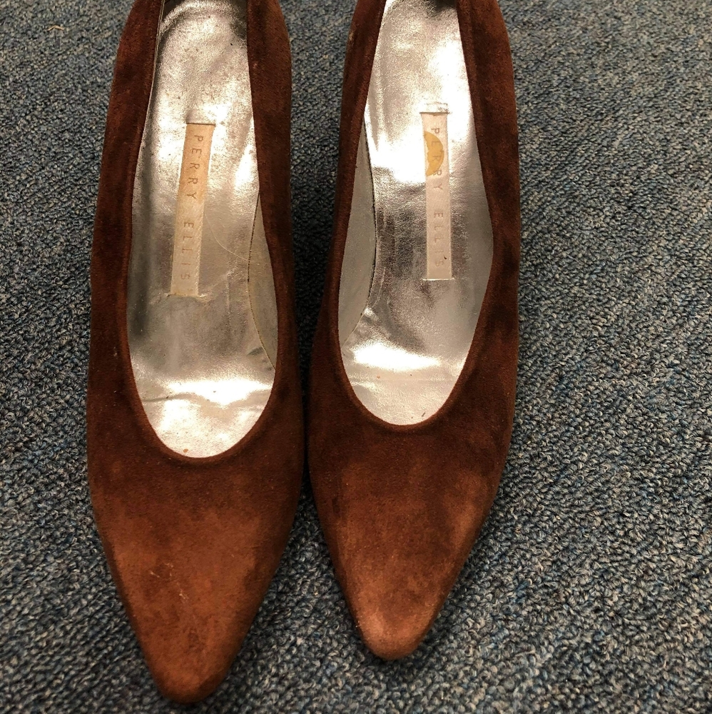 Vintage Women's Perry Ellis Suede Heels